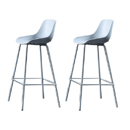 Milk Tea Shop Footrest Stool Nordic Style Matte Finish Metal Bar Stool