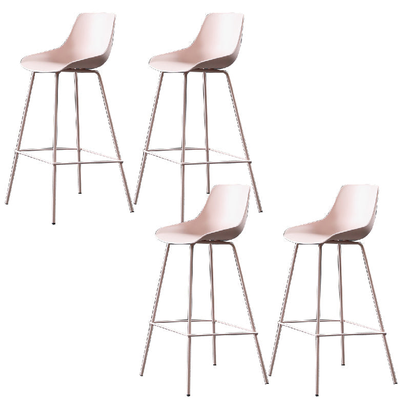 Milk Tea Shop Footrest Stool Nordic Style Matte Finish Metal Bar Stool
