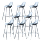 Milk Tea Shop Footrest Stool Nordic Style Matte Finish Metal Bar Stool