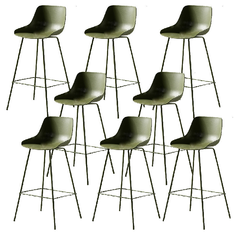 Milk Tea Shop Footrest Stool Nordic Style Matte Finish Metal Bar Stool