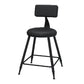 Nordic Armless Backrest Counter Stool Iron Kitchen Bar Stool with Leather Cushion