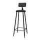 Nordic Armless Backrest Counter Stool Iron Kitchen Bar Stool with Leather Cushion