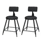 Nordic Armless Backrest Counter Stool Iron Kitchen Bar Stool with Leather Cushion