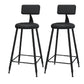 Nordic Armless Backrest Counter Stool Iron Kitchen Bar Stool with Leather Cushion