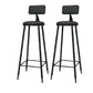 Nordic Armless Backrest Counter Stool Iron Kitchen Bar Stool with Leather Cushion