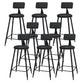 Nordic Armless Backrest Counter Stool Iron Kitchen Bar Stool with Leather Cushion