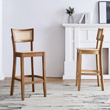 Contemporary Bar Stool Wooden Counter Bar Stool with Wood Legs for Bar
