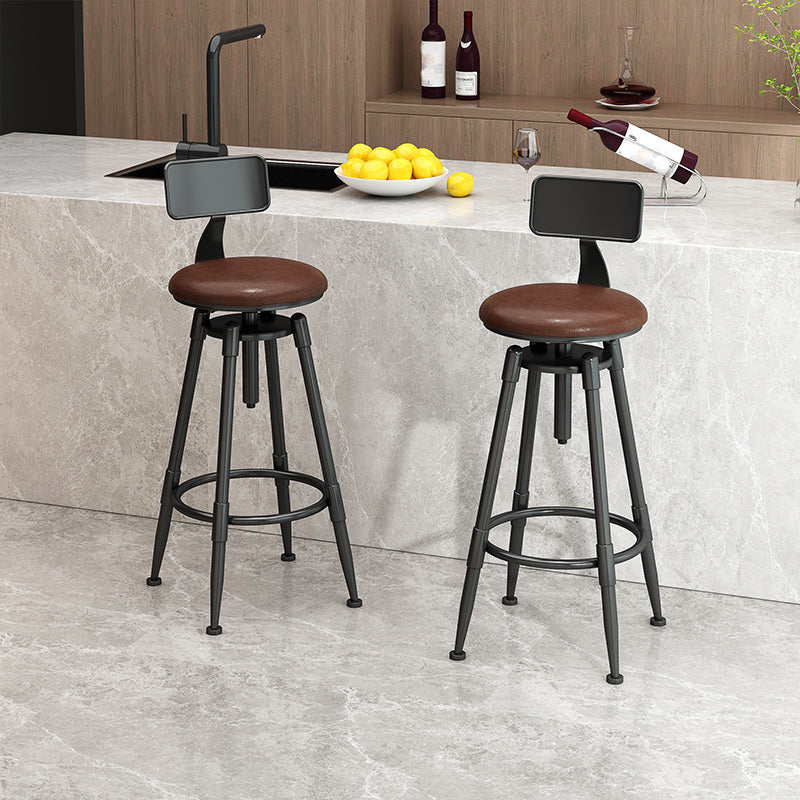 Industrial Adjustable Counter Chair Metal Round Indoor Dining Stool with Swivel