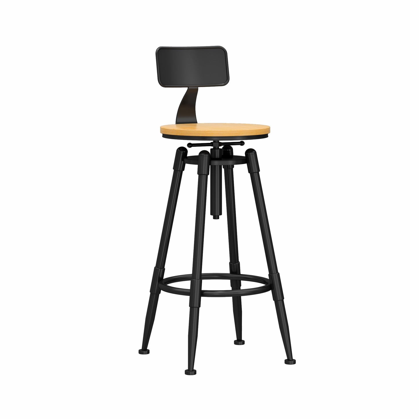 Industrial Adjustable Counter Chair Metal Round Indoor Dining Stool with Swivel