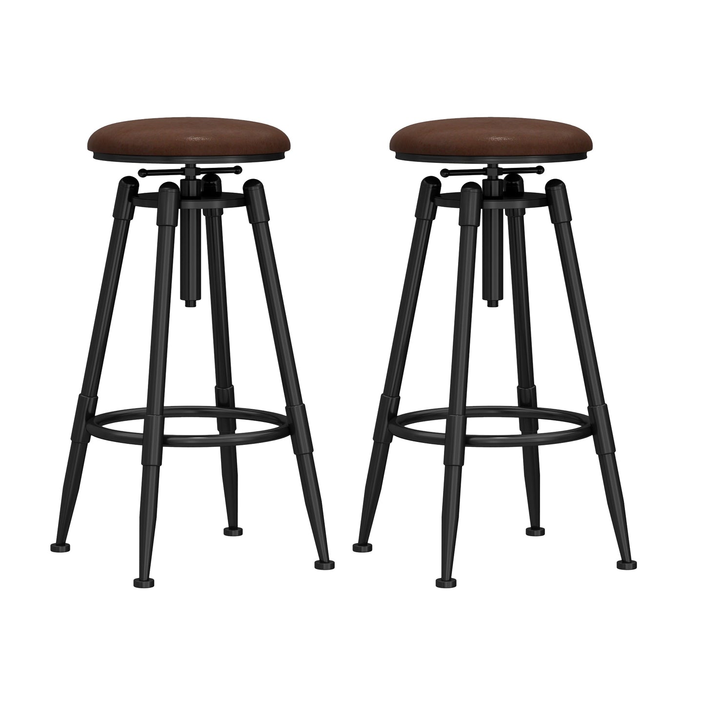 Industrial Adjustable Counter Chair Metal Round Indoor Dining Stool with Swivel