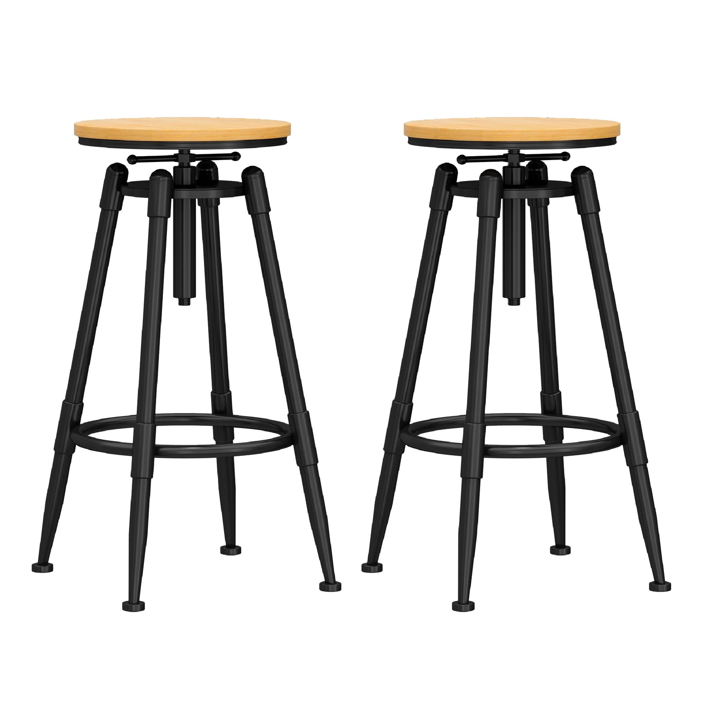 Industrial Adjustable Counter Chair Metal Round Indoor Dining Stool with Swivel