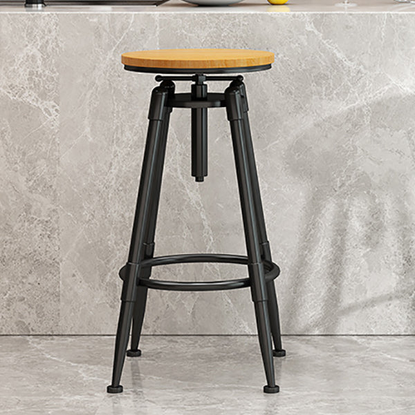 Industrial Adjustable Counter Chair Metal Round Indoor Dining Stool with Swivel