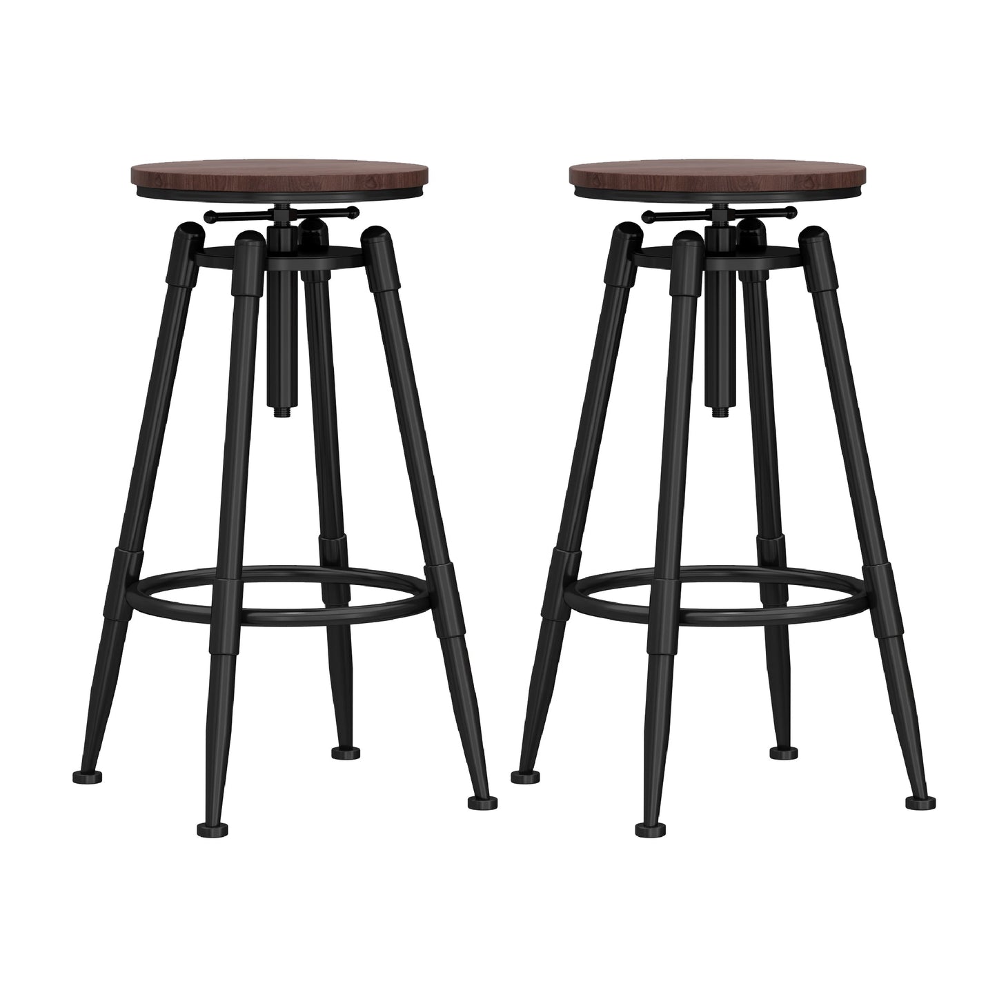 Industrial Adjustable Counter Chair Metal Round Indoor Dining Stool with Swivel