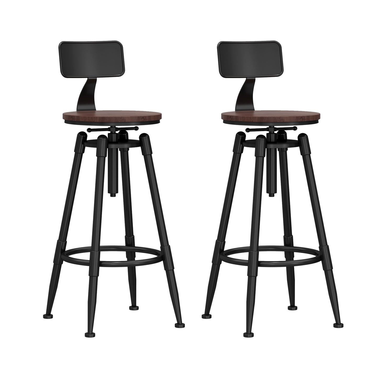 Industrial Adjustable Counter Chair Metal Round Indoor Dining Stool with Swivel