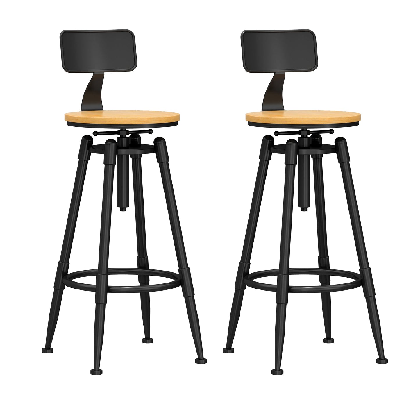 Industrial Adjustable Counter Chair Metal Round Indoor Dining Stool with Swivel