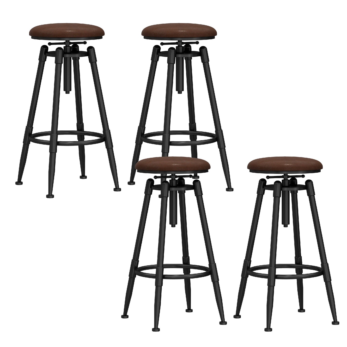 Industrial Adjustable Counter Chair Metal Round Indoor Dining Stool with Swivel