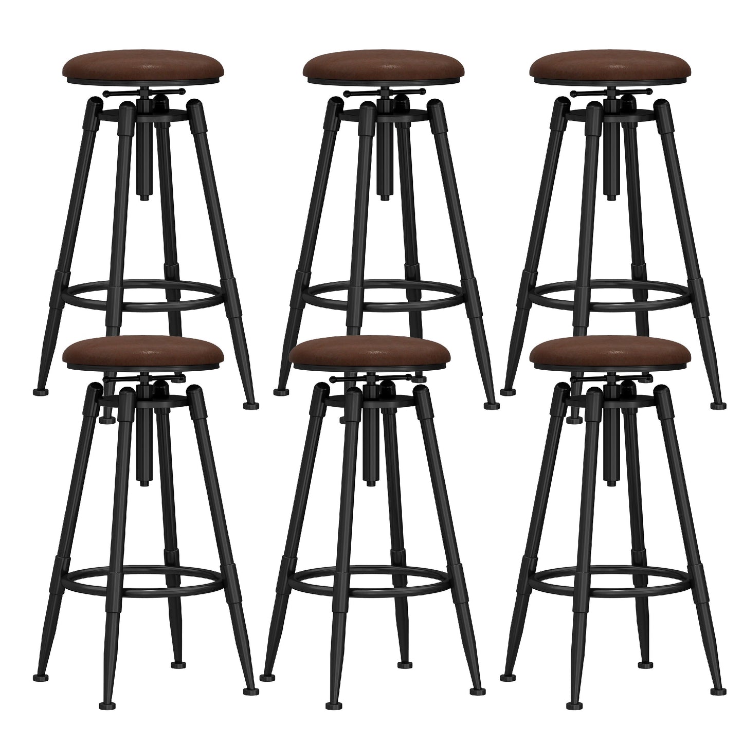 Industrial Adjustable Counter Chair Metal Round Indoor Dining Stool with Swivel