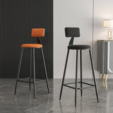 Modern Armless Backrest Counter Stool Steel Kitchen Bar Stool with Cushion and Pedal