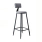 Modern Armless Backrest Counter Stool Steel Kitchen Bar Stool with Cushion and Pedal