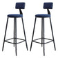Modern Armless Backrest Counter Stool Steel Kitchen Bar Stool with Cushion and Pedal