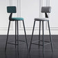 Modern Armless Backrest Counter Stool Steel Kitchen Bar Stool with Cushion and Pedal