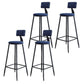Modern Armless Backrest Counter Stool Steel Kitchen Bar Stool with Cushion and Pedal