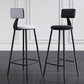 Modern Armless Backrest Counter Stool Steel Kitchen Bar Stool with Cushion and Pedal