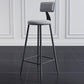 Modern Armless Backrest Counter Stool Steel Kitchen Bar Stool with Cushion and Pedal