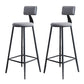 Modern Armless Backrest Counter Stool Steel Kitchen Bar Stool with Cushion and Pedal