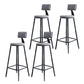 Modern Armless Backrest Counter Stool Steel Kitchen Bar Stool with Cushion and Pedal