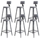Modern Armless Backrest Counter Stool Steel Kitchen Bar Stool with Cushion and Pedal
