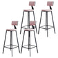 Modern Armless Backrest Counter Stool Steel Kitchen Bar Stool with Cushion and Pedal