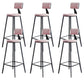 Modern Armless Backrest Counter Stool Steel Kitchen Bar Stool with Cushion and Pedal