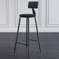 Modern Armless Backrest Counter Stool Steel Kitchen Bar Stool with Cushion and Pedal