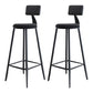 Modern Armless Backrest Counter Stool Steel Kitchen Bar Stool with Cushion and Pedal