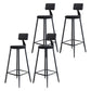 Modern Armless Backrest Counter Stool Steel Kitchen Bar Stool with Cushion and Pedal