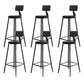 Modern Armless Backrest Counter Stool Steel Kitchen Bar Stool with Cushion and Pedal