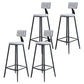 Modern Armless Backrest Counter Stool Steel Kitchen Bar Stool with Cushion and Pedal