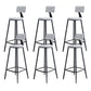 Modern Armless Backrest Counter Stool Steel Kitchen Bar Stool with Cushion and Pedal