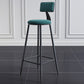Modern Armless Backrest Counter Stool Steel Kitchen Bar Stool with Cushion and Pedal