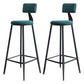 Modern Armless Backrest Counter Stool Steel Kitchen Bar Stool with Cushion and Pedal