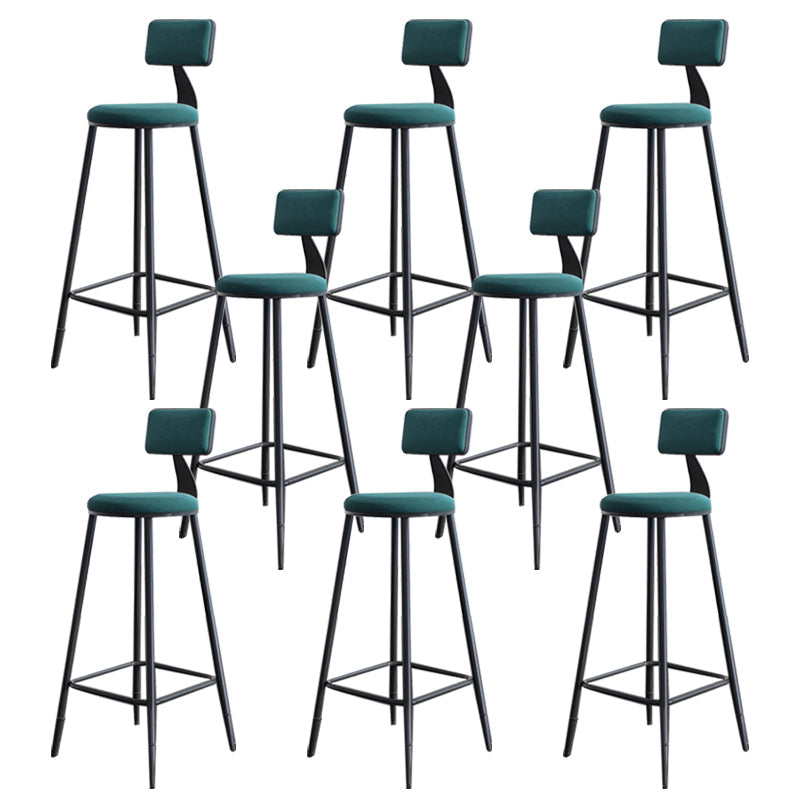 Modern Armless Backrest Counter Stool Steel Kitchen Bar Stool with Cushion and Pedal
