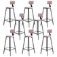 Modern Armless Backrest Counter Stool Steel Kitchen Bar Stool with Cushion and Pedal