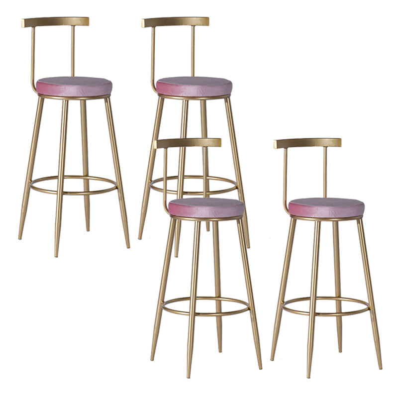 Contemporary  Armless Backrest Counter Stool Iron Kitchen Bar Stool for Home