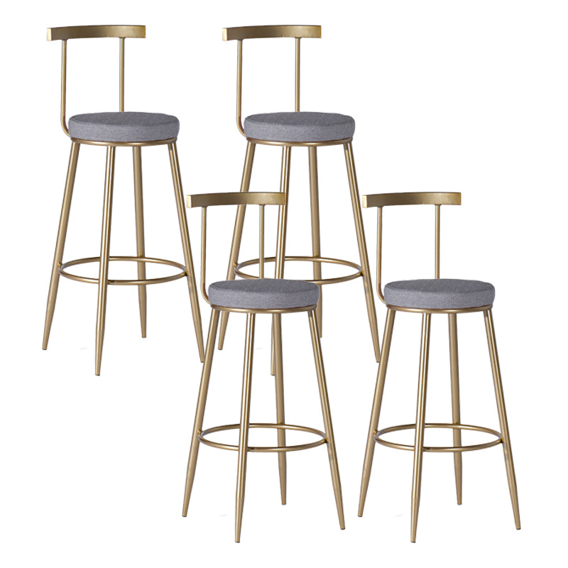 Contemporary  Armless Backrest Counter Stool Iron Kitchen Bar Stool for Home