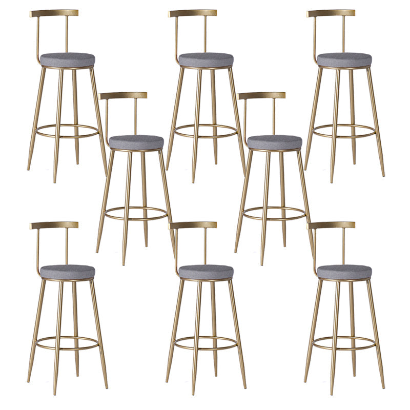 Contemporary  Armless Backrest Counter Stool Iron Kitchen Bar Stool for Home