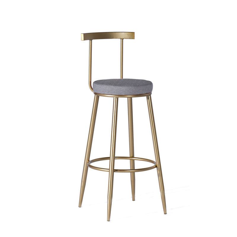 Contemporary  Armless Backrest Counter Stool Iron Kitchen Bar Stool for Home