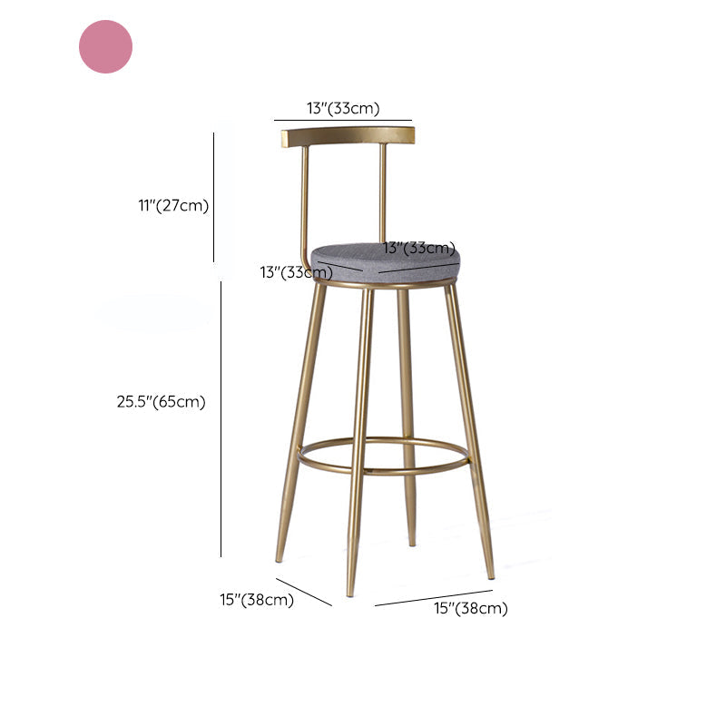 Contemporary  Armless Backrest Counter Stool Iron Kitchen Bar Stool for Home