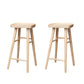 Modern Solid Wood Dining Stool Backless Contoured Seat Bar and Counter Stool