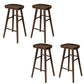 Modern Solid Wood Dining Stool Backless Contoured Seat Bar and Counter Stool